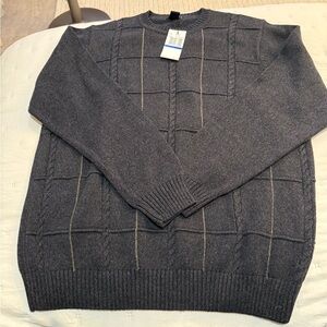 Dockers Men’s Charcoal 100% Cotton Cable Sweater Size XL NWT
